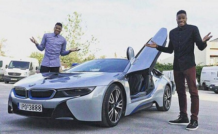 Giannis with his sports car BMW I8